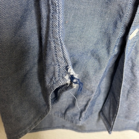 Bonobos Blue Striped Slim Fit Button Up Dress Shirt Men's Sz S TEAR - Picture 3 of 6